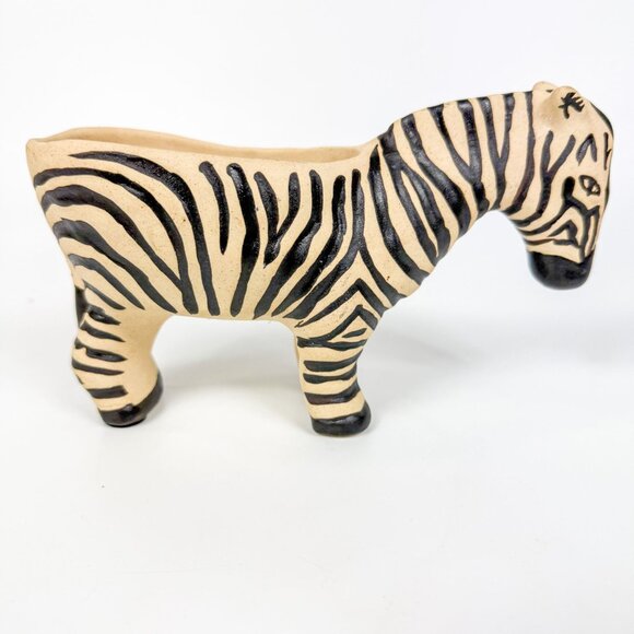 Anthropologie Leah Reena Goren Pottery Zebra Figural Planter - Picture 1 of 7